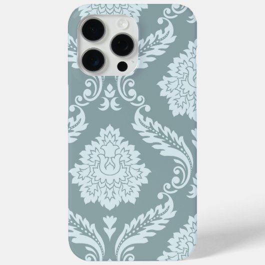 Rococo Damask Art I Duck Egg Blue+Teal Case-Mate iPhone Hülle (Rückseite)