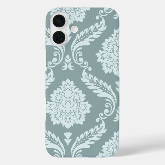 Rococo Damask Art I Duck Egg Blue+Teal Case-Mate iPhone Hülle (Rückseite)