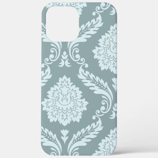 Rococo Damask Art I Duck Egg Blue+Teal Case-Mate iPhone Hülle (Rückseite)