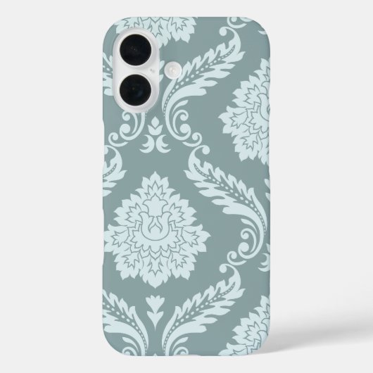 Rococo Damask Art I Duck Egg Blue+Teal Case-Mate iPhone Hülle (Rückseite)