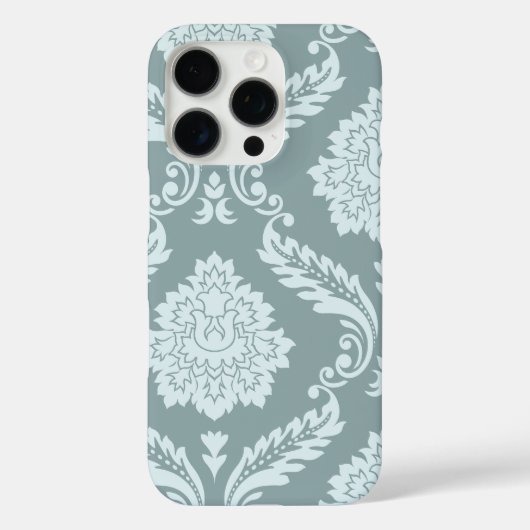 Rococo Damask Art I Duck Egg Blue+Teal Case-Mate iPhone Hülle (Rückseite)