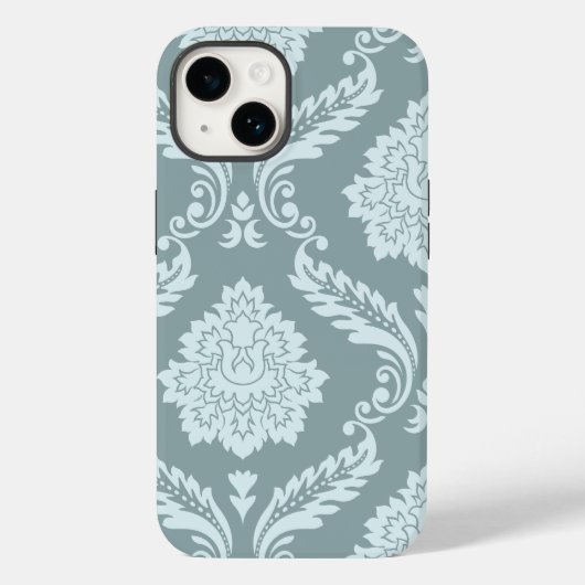 Rococo Damask Art I Duck Egg Blue+Teal Case-Mate iPhone Hülle (Rückseite)