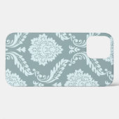 Rococo Damask Art I Duck Egg Blue+Teal Case-Mate iPhone Hülle (Rückseite (Horizontal))