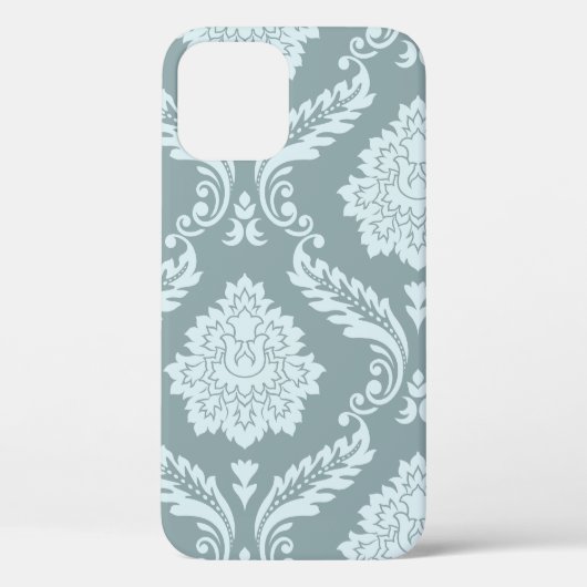 Rococo Damask Art I Duck Egg Blue+Teal Case-Mate iPhone Hülle (Rückseite)