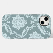 Rococo Damask Art I Duck Egg Blue+Teal Case-Mate iPhone Hülle (Rückseite (Horizontal))