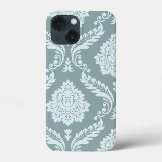 Rococo Damask Art I Duck Egg Blue+Teal Case-Mate iPhone Hülle (Rückseite)