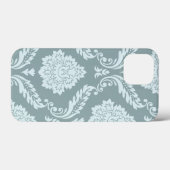 Rococo Damask Art I Duck Egg Blue+Teal Case-Mate iPhone Hülle (Rückseite (Horizontal))