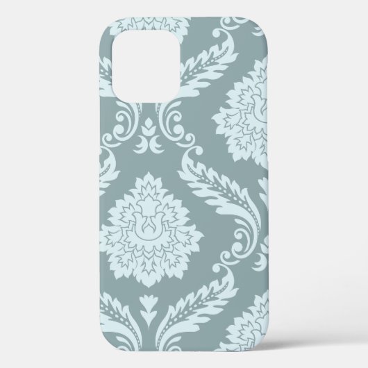 Rococo Damask Art I Duck Egg Blue+Teal Case-Mate iPhone Hülle (Rückseite)