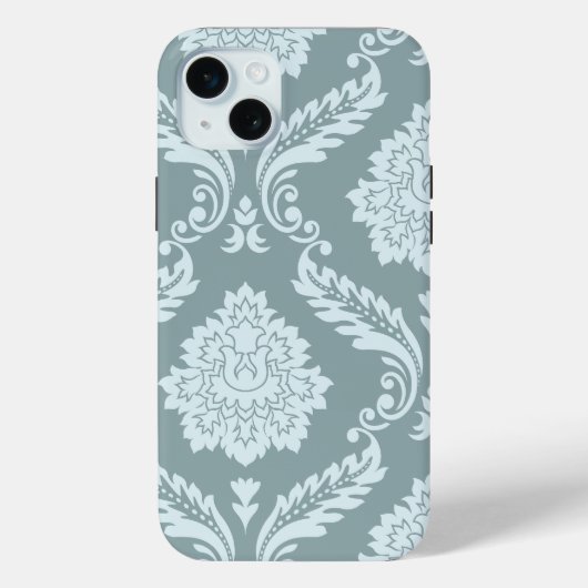 Rococo Damask Art I Duck Egg Blue+Teal Case-Mate iPhone Hülle (Rückseite)