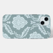 Rococo Damask Art I Duck Egg Blue+Teal Case-Mate iPhone Hülle (Rückseite (Horizontal))