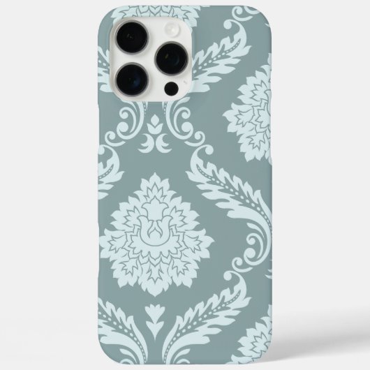 Rococo Damask Art I Duck Egg Blue+Teal Case-Mate iPhone Hülle (Rückseite)