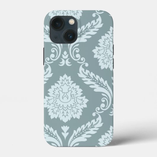 Rococo Damask Art I Duck Egg Blue+Teal Case-Mate iPhone Hülle (Rückseite)