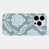 Rococo Damask Art I Duck Egg Blue+Teal Case-Mate iPhone Hülle (Rückseite (Horizontal))