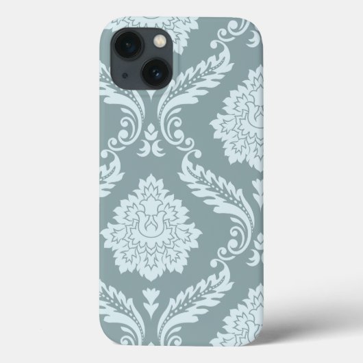 Rococo Damask Art I Duck Egg Blue+Teal Case-Mate iPhone Hülle (Rückseite)