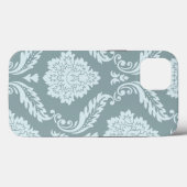 Rococo Damask Art I Duck Egg Blue+Teal Case-Mate iPhone Hülle (Rückseite (Horizontal))