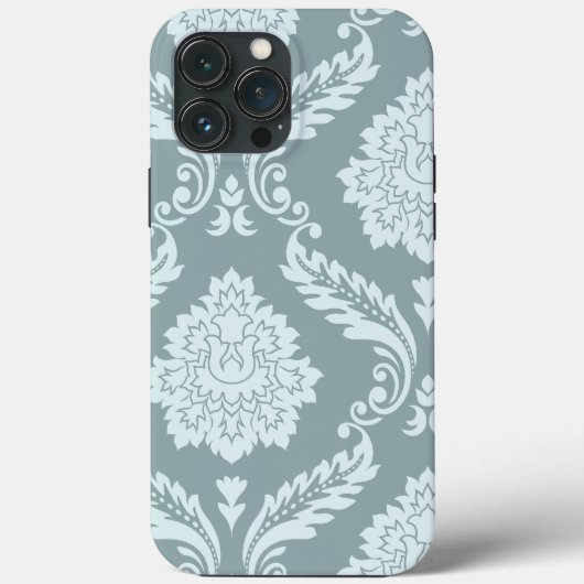 Rococo Damask Art I Duck Egg Blue+Teal Case-Mate iPhone Hülle (Rückseite)
