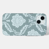 Rococo Damask Art I Duck Egg Blue+Teal Case-Mate iPhone Hülle (Rückseite (Horizontal))