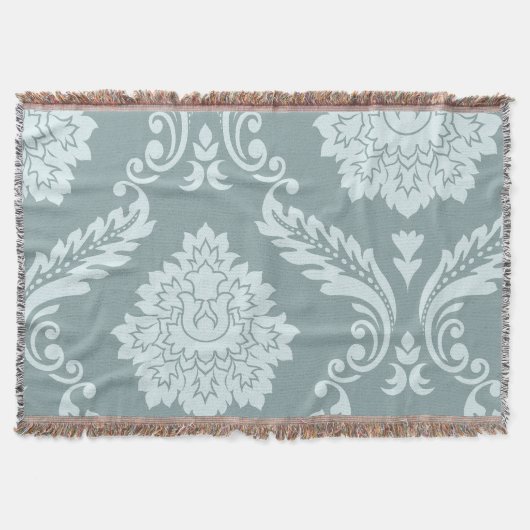 Rococo Damask Art I Duck Egg Blue+Teal Decke (Vorderseite)