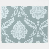 Rococo Damask Art I Duck Egg Blue+Teal Fleecedecke (Vorderseite (Horizontal))