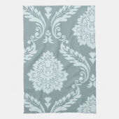 Rococo Damask Art I Duck Egg Blue+Teal Geschirrtuch (Vertikal)