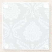 Rococo Damask Art I Duck Egg Blue+Teal Glasuntersetzer (Rückseite)