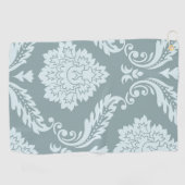 Rococo Damask Art I Duck Egg Blue+Teal Golfhandtuch (Horizontal)