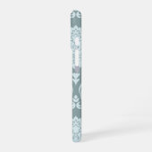 Rococo Damask Art I Duck Egg Blue+Teal iPhone 16 Hülle (Linke Seite)