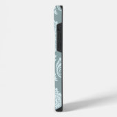 Rococo Damask Art I Duck Egg Blue+Teal iPhone Hülle (Linke Seite)