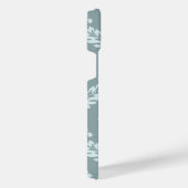 Rococo Damask Art I Duck Egg Blue+Teal iPhone Hülle (Rechte Seite)