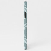 Rococo Damask Art I Duck Egg Blue+Teal iPhone Hülle (Rechte Seite)