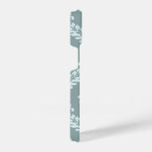 Rococo Damask Art I Duck Egg Blue+Teal iPhone Hülle (Rechte Seite)