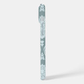 Rococo Damask Art I Duck Egg Blue+Teal iPhone Hülle (Linke Seite)