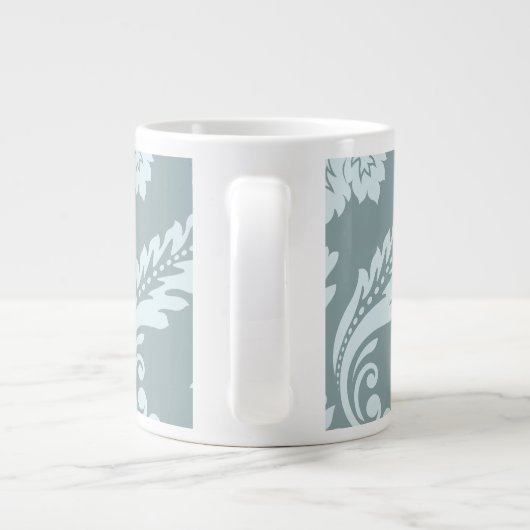 Rococo Damask Art I Duck Egg Blue+Teal Jumbo-Tasse (Rückseite)