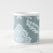Rococo Damask Art I Duck Egg Blue+Teal Jumbo-Tasse (Vorderseite)