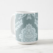 Rococo Damask Art I Duck Egg Blue+Teal Kaffeetasse (Vorderseite Links)