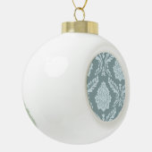 Rococo Damask Art I Duck Egg Blue+Teal Keramik Kugel-Ornament (Links)