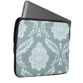 Rococo Damask Art I Duck Egg Blue+Teal Laptopschutzhülle (Vorne Rechts)