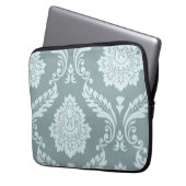 Rococo Damask Art I Duck Egg Blue+Teal Laptopschutzhülle (Vorderseite Links)