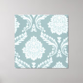 Rococo Damask Art I Duck Egg Blue+Teal Leinwanddruck (Vorderseite)