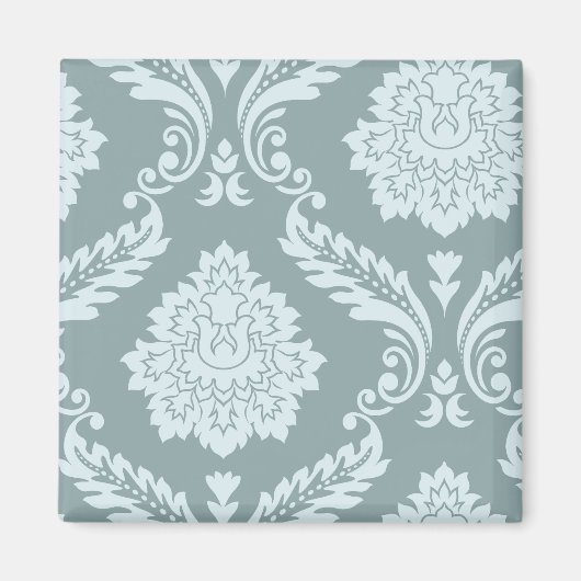 Rococo Damask Art I Duck Egg Blue+Teal Magnet (Vorne)