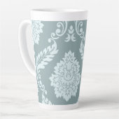 Rococo Damask Art I Duck Egg Blue+Teal Milchtasse (Linke Ecke)