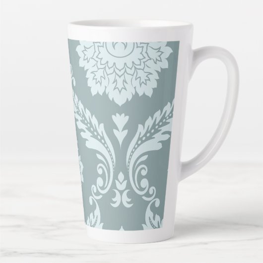 Rococo Damask Art I Duck Egg Blue+Teal Milchtasse (Rechts)