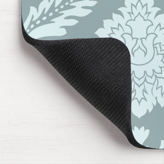 Rococo Damask Art I Duck Egg Blue+Teal Mousepad (Ecke)