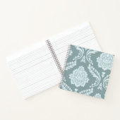 Rococo Damask Art I Duck Egg Blue+Teal Notizblock (Innenseite)