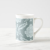 Rococo Damask Art I Duck Egg Blue+Teal Porzellantasse (Rechts)