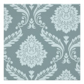 Rococo Damask Art I Duck Egg Blue+Teal Poster (Vorderseite)