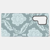 Rococo Damask Art I Duck Egg Blue+Teal Samsung Galaxy Hülle (Rückseite (Horizontal))