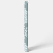 Rococo Damask Art I Duck Egg Blue+Teal Samsung Galaxy Hülle (Linke Seite)