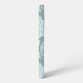 Rococo Damask Art I Duck Egg Blue+Teal Samsung Galaxy Hülle (Linke Seite)