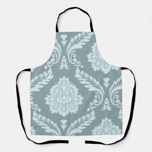 Rococo Damask Art I Duck Egg Blue+Teal Schürze (Vorderseite)